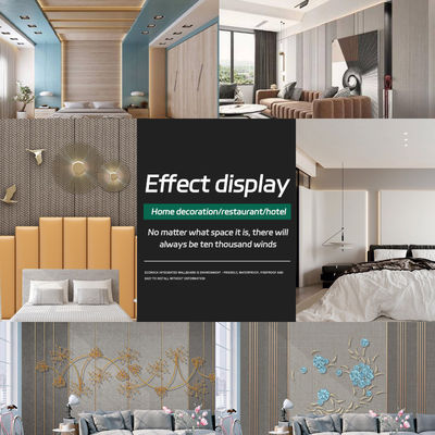 8 Mm Modern Luxury Bamboo Fiber Wood Veneer Fabric Textured PVC Panel Walls