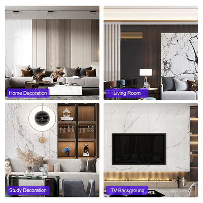 New Innovation 1220*2440*5/8mm Waterproof And Flame Retardant Bendable Bamboo Charcoal Wood Veneer PVC Eco-Friendly High Gloss Marble Wood Veneer For Background Wall