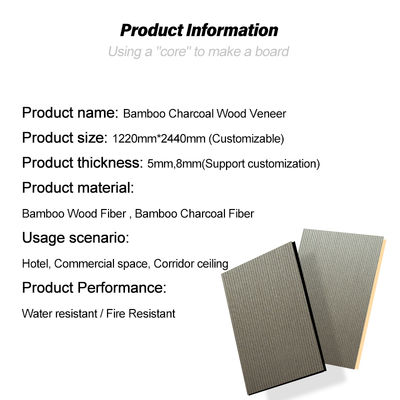 New Innovation Bamboo Charcoal Wood Veneer Fireproof And Flame Retardant Board Interior Decoration Board For Corridor Ceilings