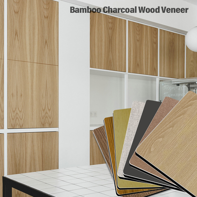 Factory Price Bamboo Charcoal Wood Veneer PVC Wood Grain Wall Panels Interior Decorative Panels For TV Background Wall