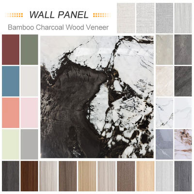 New Color PVC Bamboo Charcoal Wood Veneer Waterproof And Moistureproof Marble Wall Panel Decorative Panel For Hotel