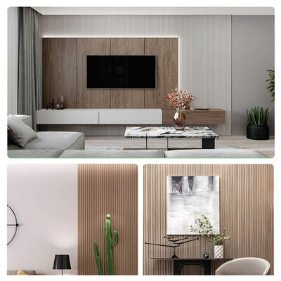 WPC Fluted Wall Panel Decorative Indoor TV Wall PVC WPC Wall Panel