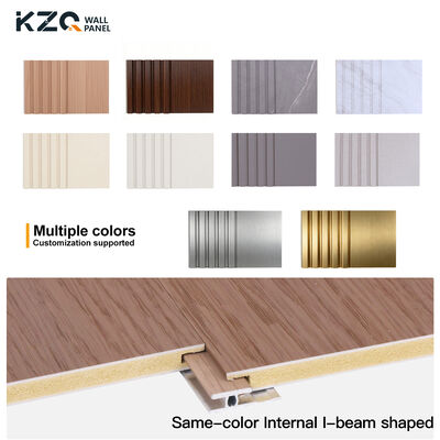 Indoor PVC Slotted Wood Grain Wall Panel Moisture Proof Bamboo Fiber Wall Panel