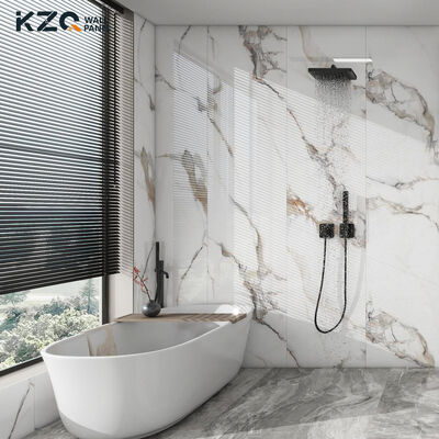 Waterproof Marble Same Color Grille Wood Veneer Bamboo Fiber Wall Panel