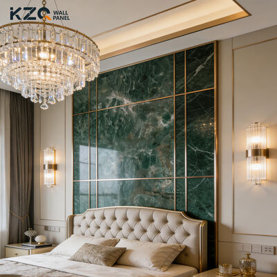 Luxury Marble Wall Panel Bamboo Wood Co-Extruded Wood Veneer Bamboo Fiber Wall Panel