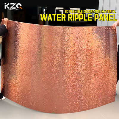 PET Water Ripple Panel Bamboo Charcoal Fiber 3D Wall Wood Veneer Panel For Ceiling