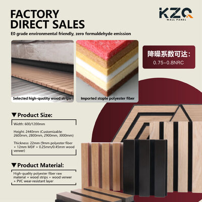 Acoustic Sound Panels MDF Material Efficient Sound Absorption For Indoor Background Wall