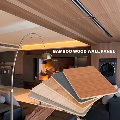 แผงตกแต่งภายในด้วยไม้ไผ่ถ่าน ไม้ปิดผิว แผงผนัง PVC แผงผนัง PVC สำหรับโรงแรม สำนักงาน เพดานแขวน