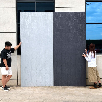 OEM ODM ไม้ยาง ถ่านหิน Veneer Sheet เนื้อผ้าโลหะ กระเบื้องผนังสําหรับตกแต่งผนังห้องนอน